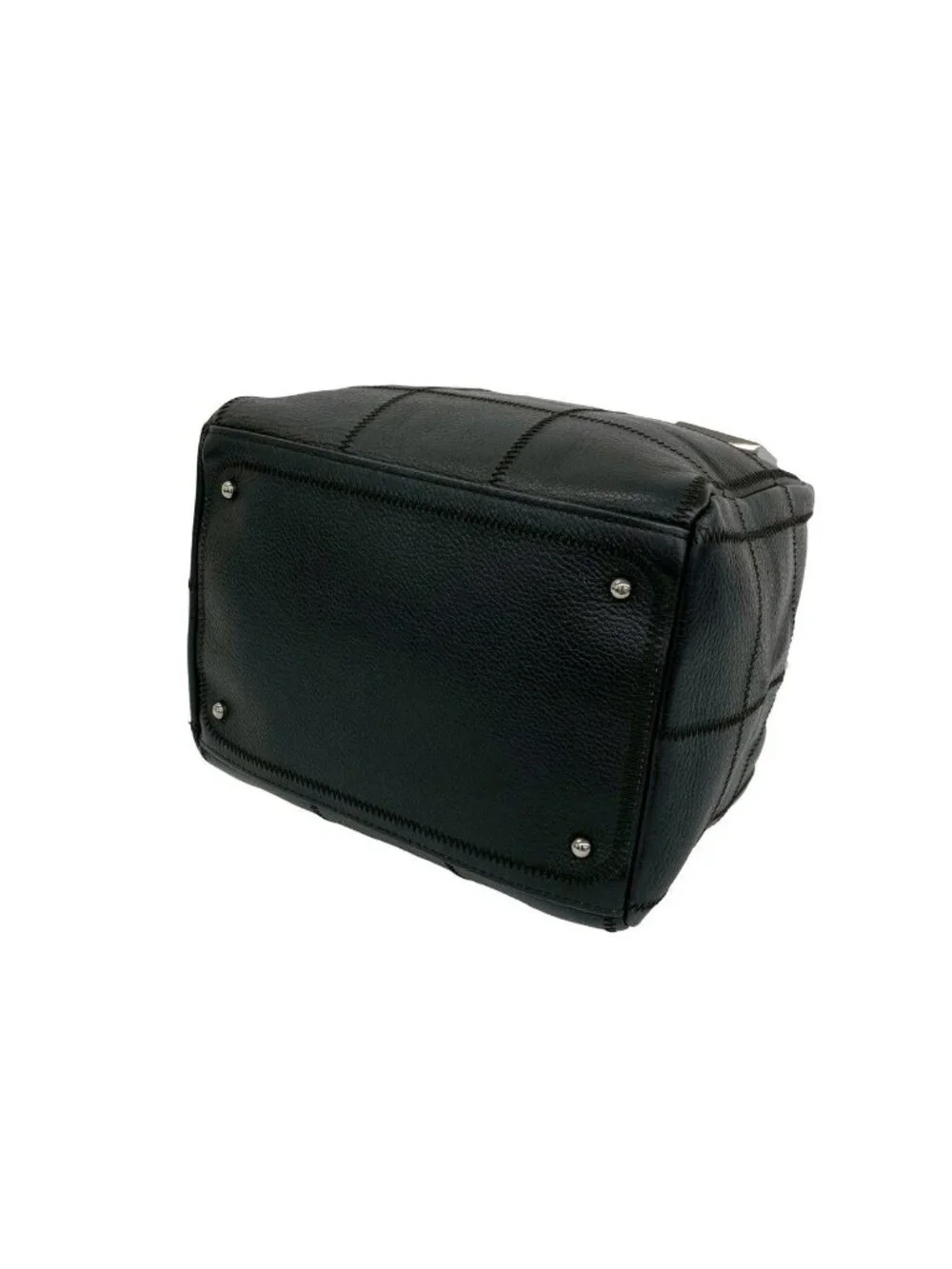 Chanel With Card Choco Bar Caviar Leather Mini Boston Bag Black